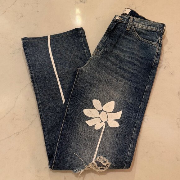 NWOT 7 For All Mankind Floral Distressed Jeans Size 27 - Picture 7 of 7